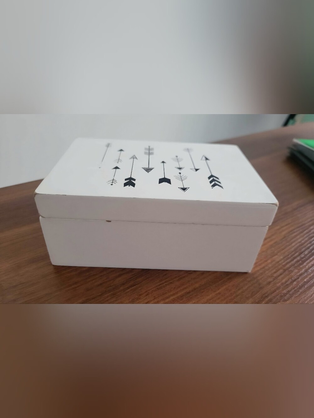 Decorative Arrow Accent Box - White and Black